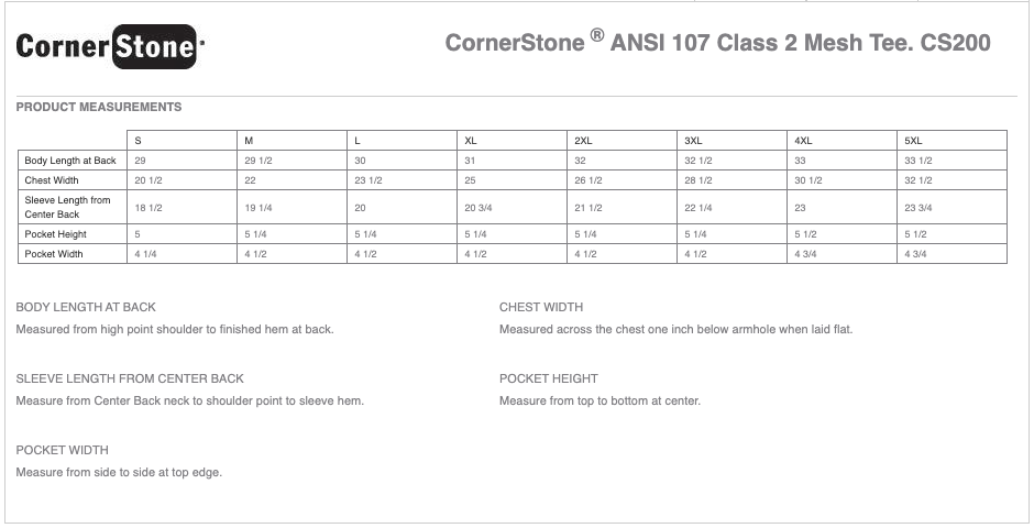 Men's CornerStone® ANSI 107 Class 2 Mesh Tee