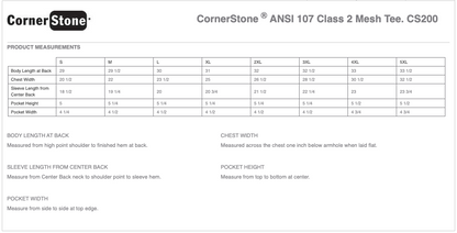 Men's CornerStone® ANSI 107 Class 2 Mesh Tee