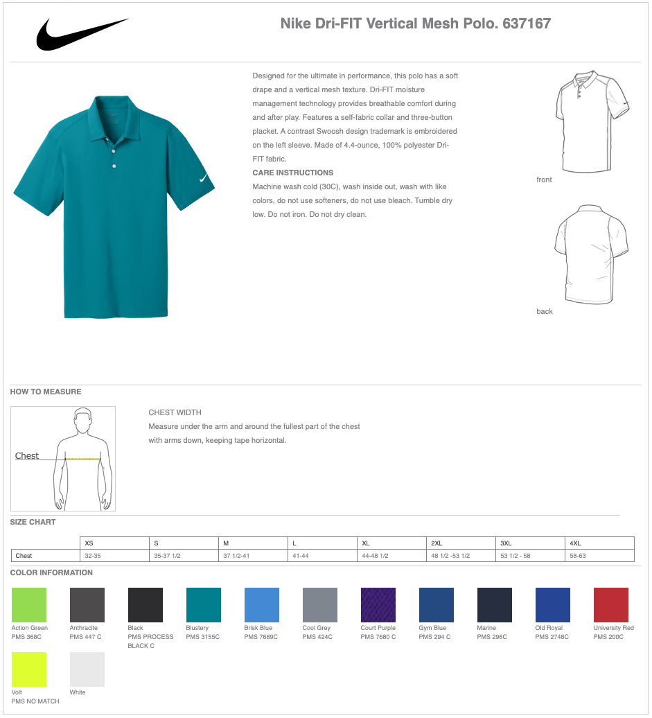 Men's Nike Dri-FIT Vertical Mesh Polo