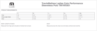 Ladies TravisMathew Coto Performance Sleeveless Polo