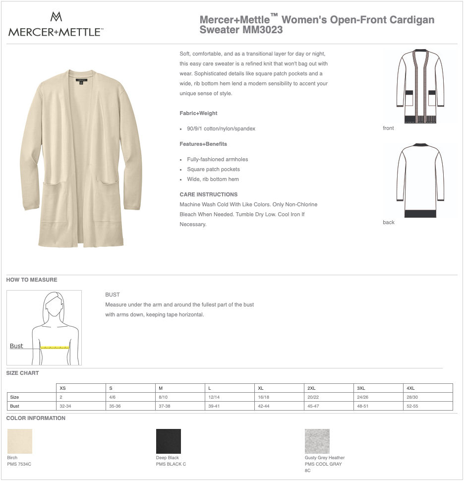 Ladies Mercer+Mettle™ Open-Front Cardigan Sweater