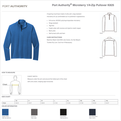 Men's Port Authority® Microterry 1/4-Zip Pullover