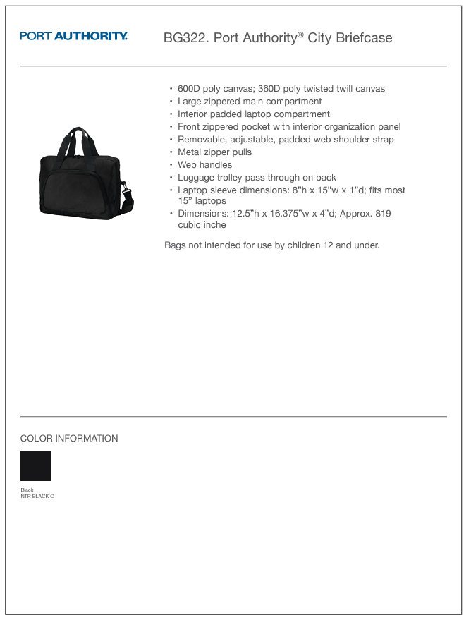 Unisex Port Authority ® City Briefcase