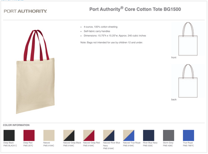 Unisex Port Authority® Core Cotton Tote