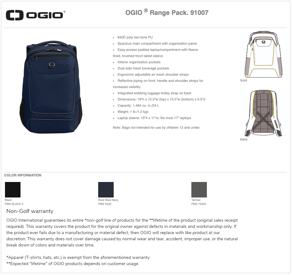 Unisex OGIO ® Range Pack