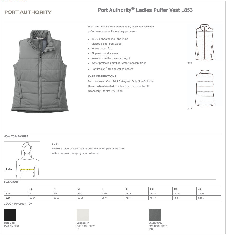 Ladies Port Authority® Puffer Vest