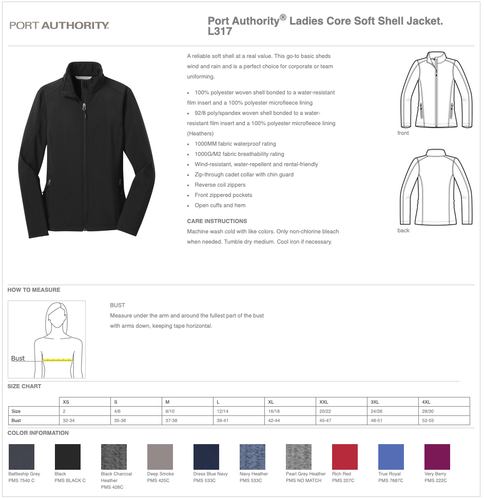 Ladies Port Authority® Core Soft Shell Jacket