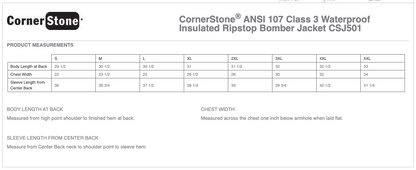 Unisex CornerStone® ANSI 107 Class 3 Waterproof Insulated Ripstop Bomber Jacket