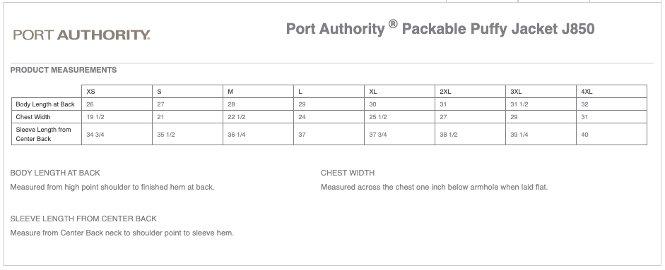 Men's Port Authority® Packable Puffy Jacket