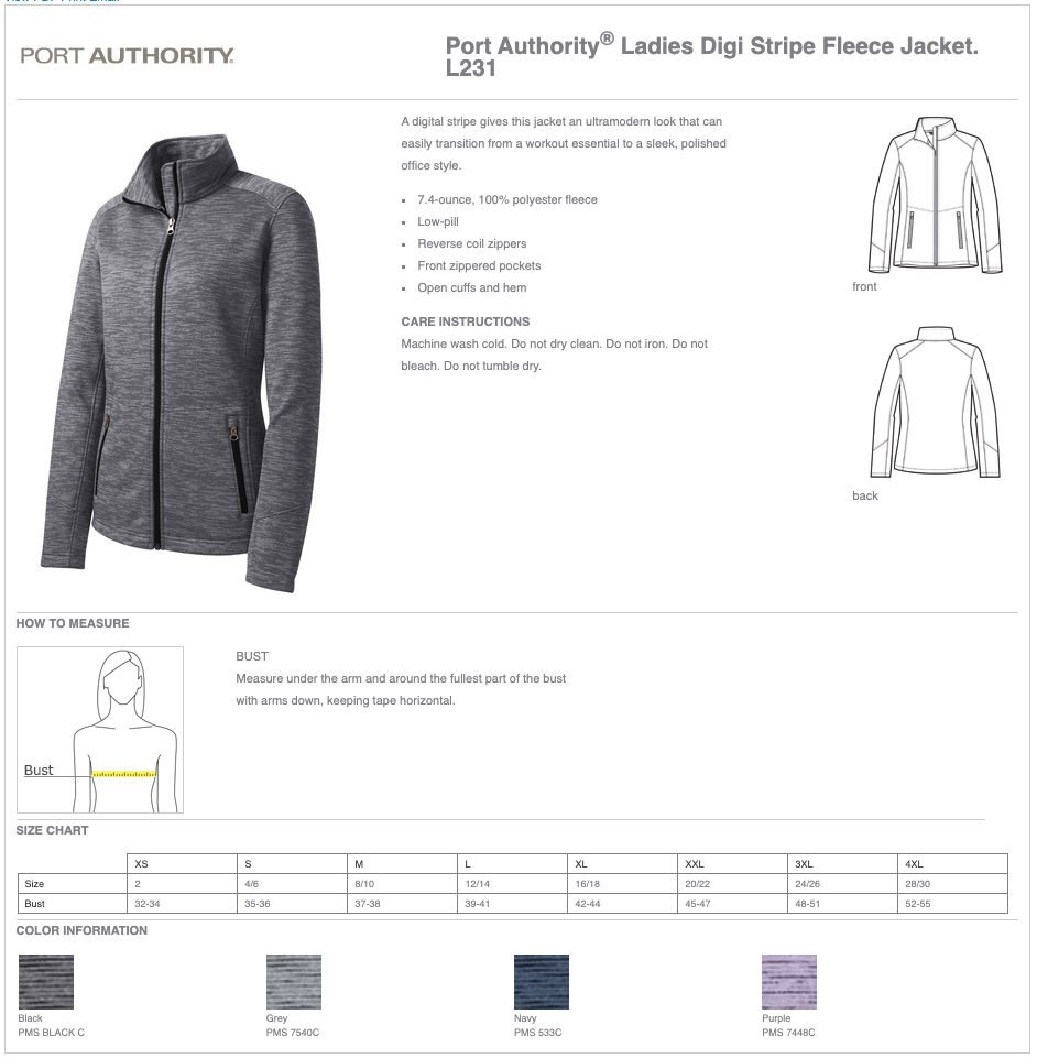 Ladies Port Authority® Digi Stripe Fleece Jacket