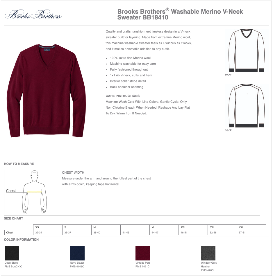 Men's Brooks Brothers ® Washable Merino V-Neck Sweater