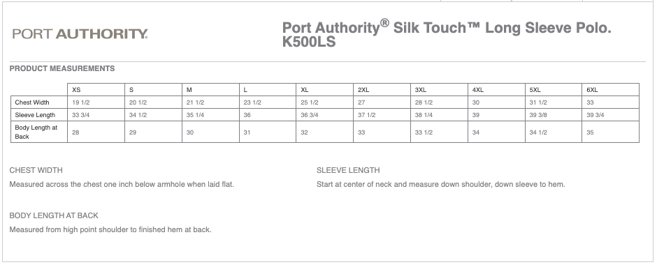 Men's Port Authority® Silk Touch™ Long Sleeve Polo